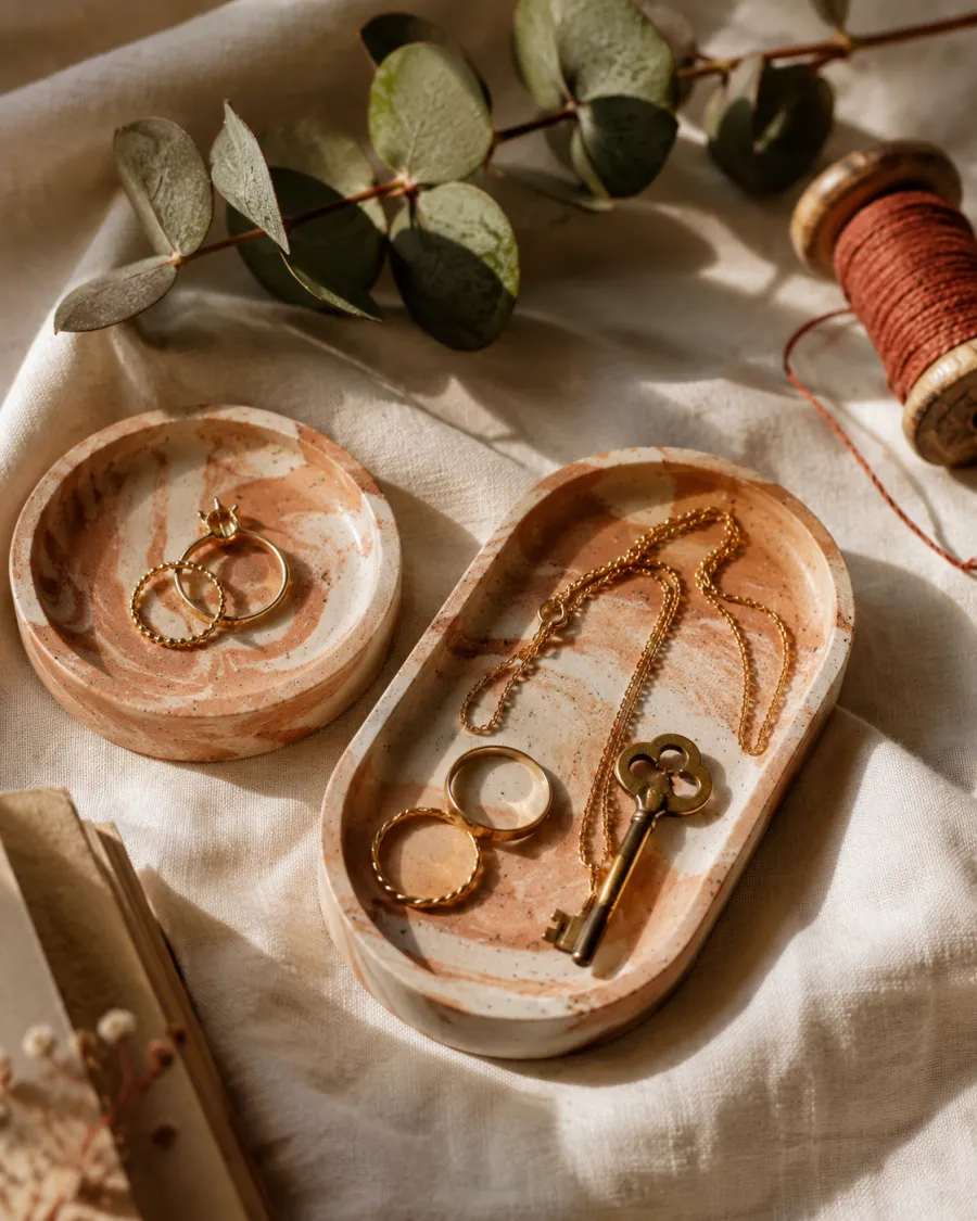 Concrete trays and trinket dishes